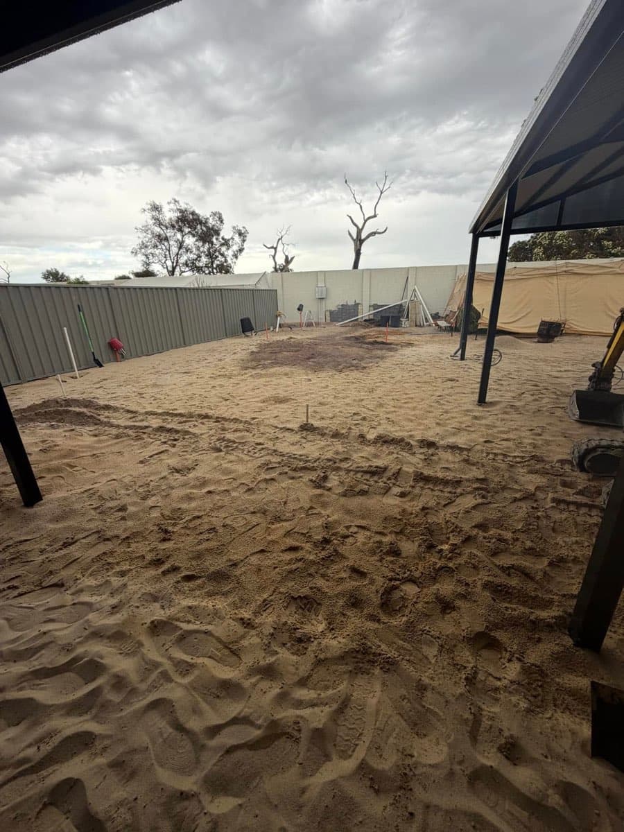 Perth backyard prepped and ready for pool excavation to begin